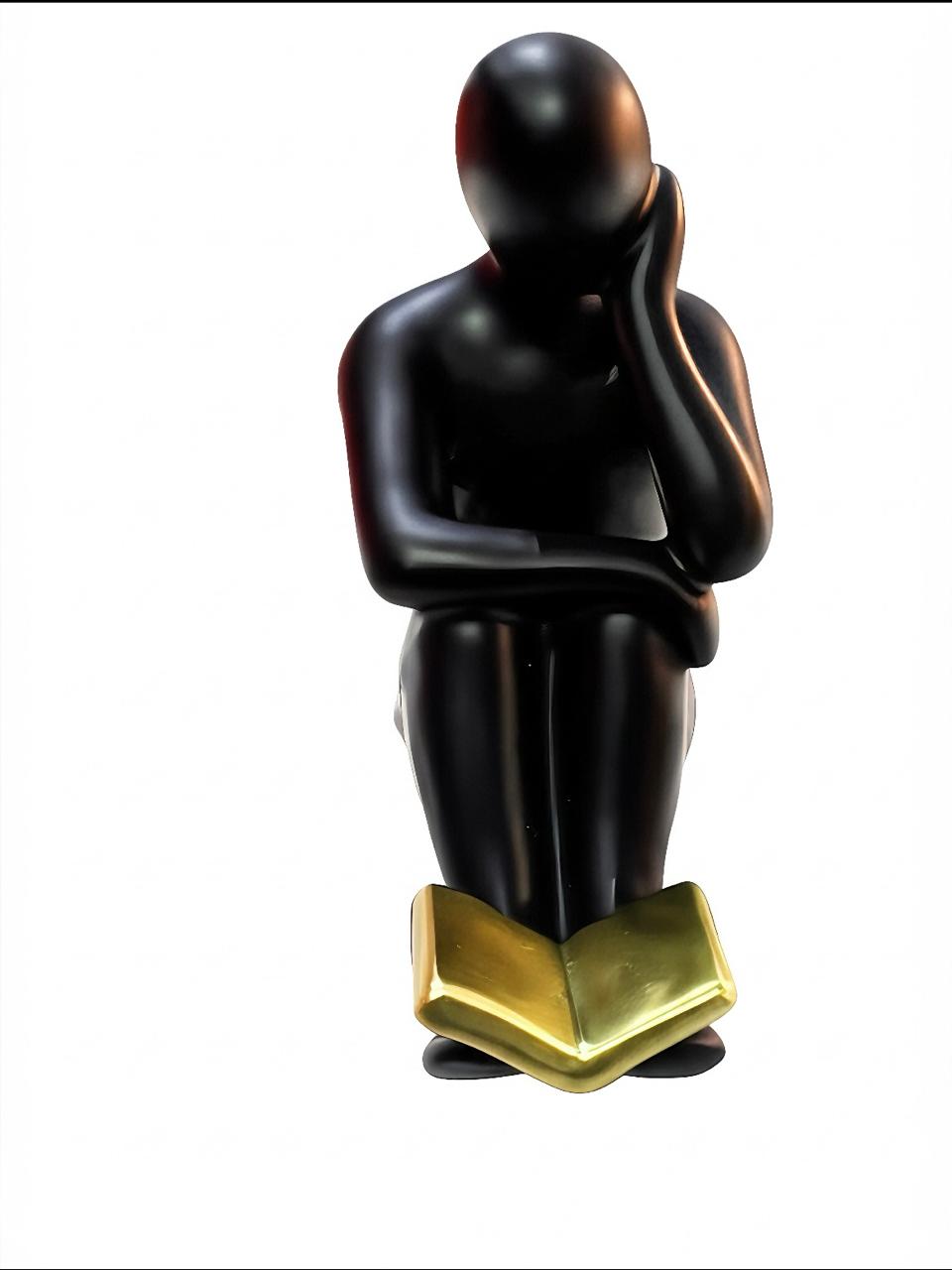 Abstract Reader statue with Golden Book