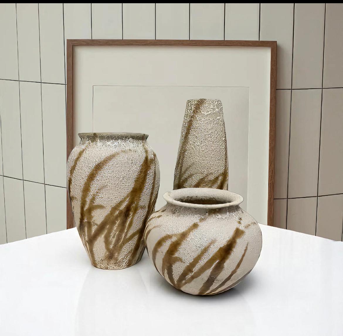 Earthenware Brown Glaze Ceramic Vases