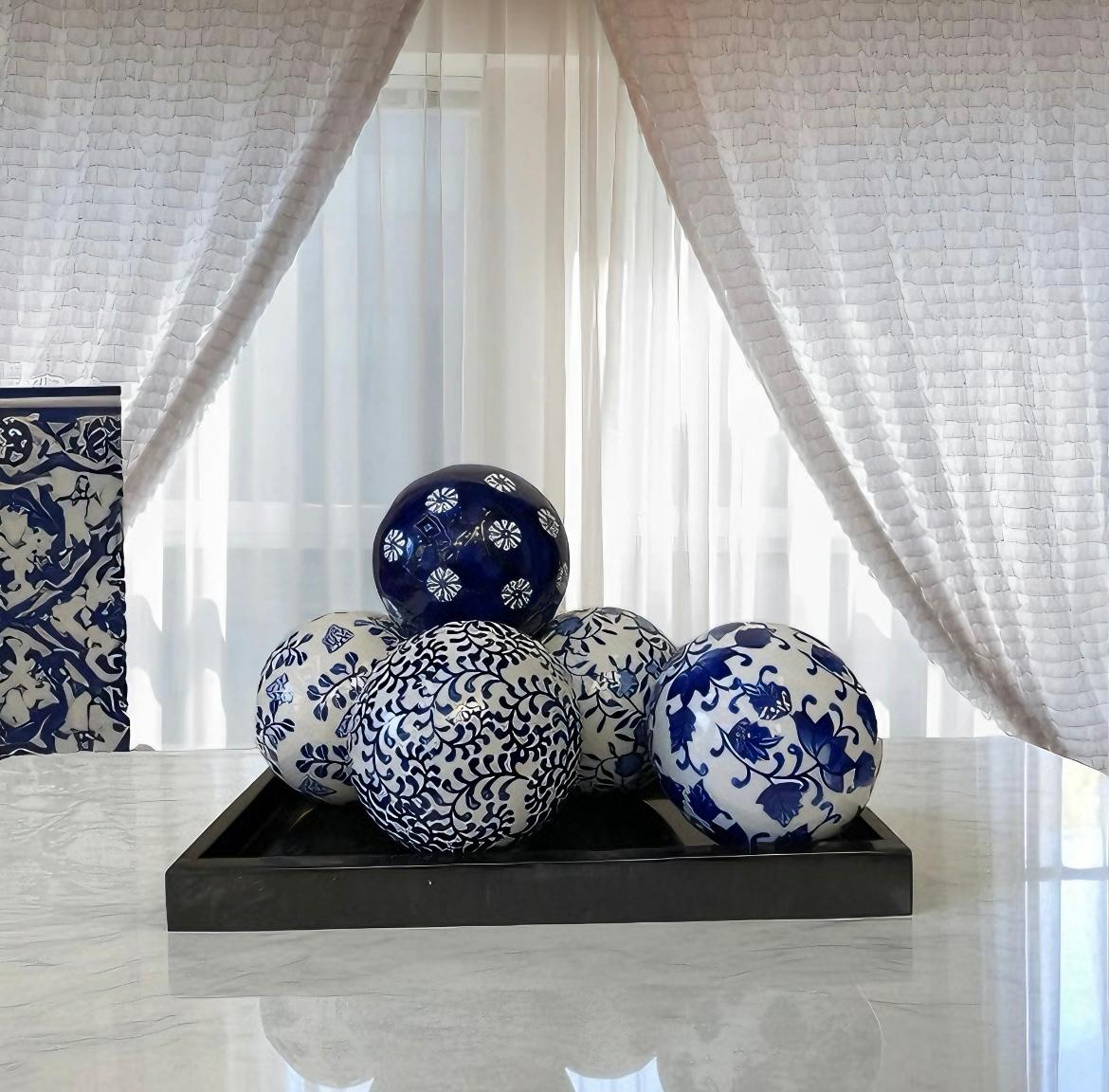 Blue Pottery Poreclain Sphere Balls