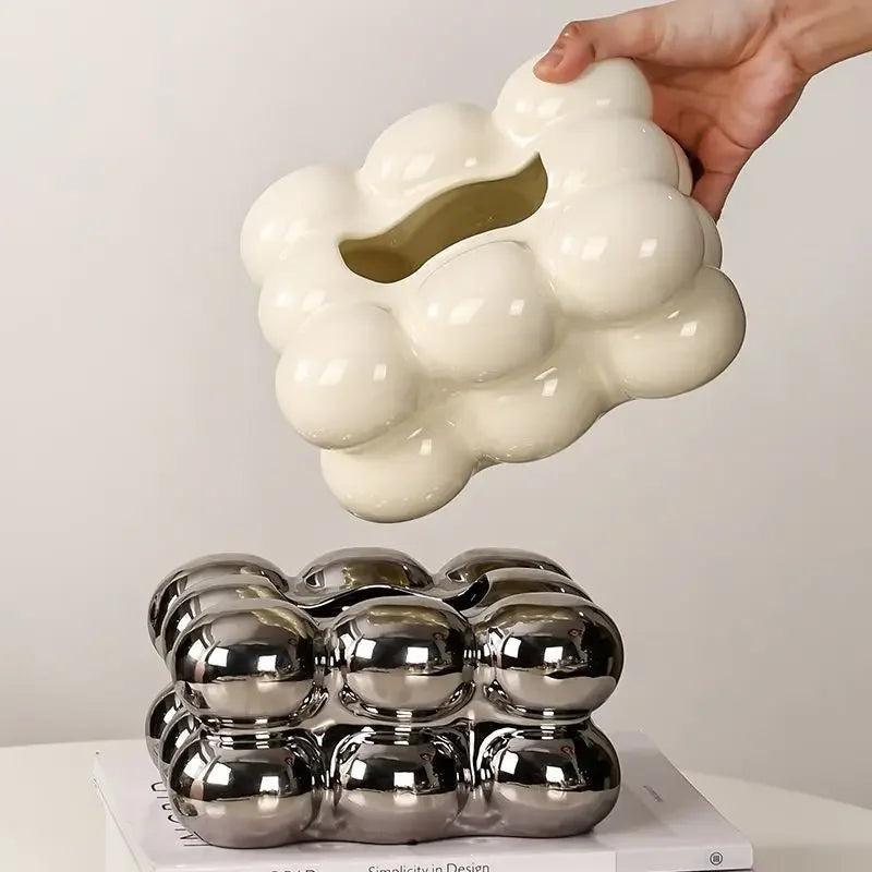Modern Cloud Ceramic Tissue Box