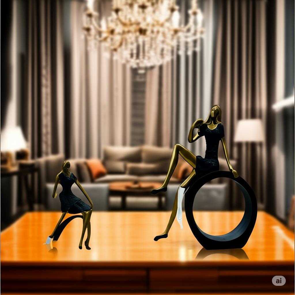 Elegant Gold and Black Seated Figurine_Modern Decor