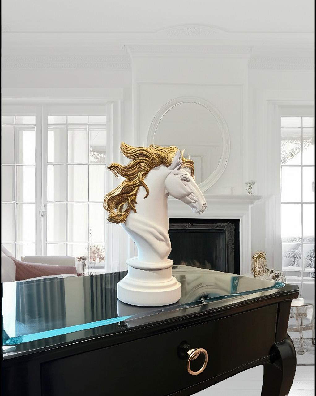 Knight Chess Horse Head Statue