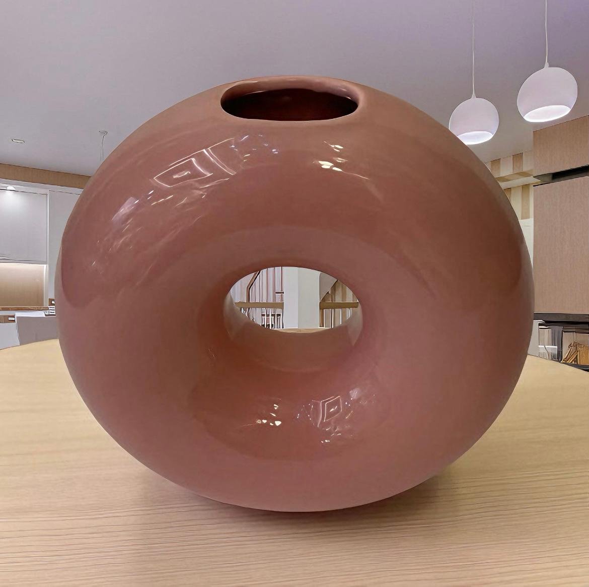 Modern Minimalist Ceramic Donut Vase