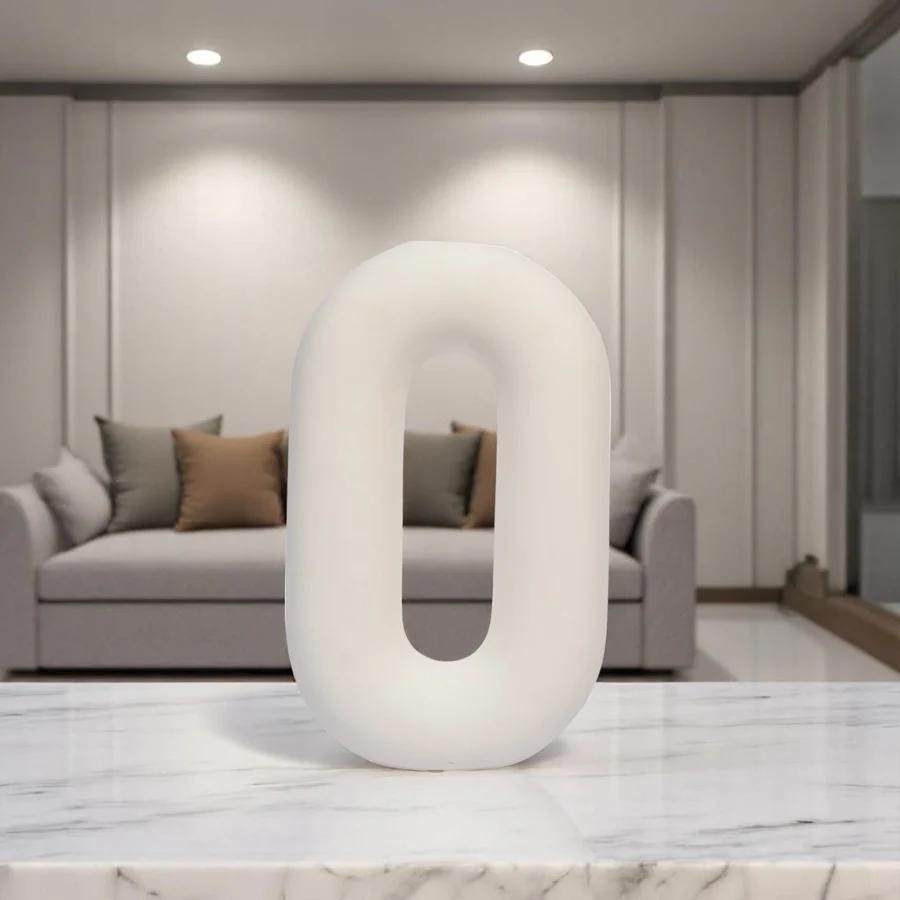 European Nordic Ring style White Ceramic Vases