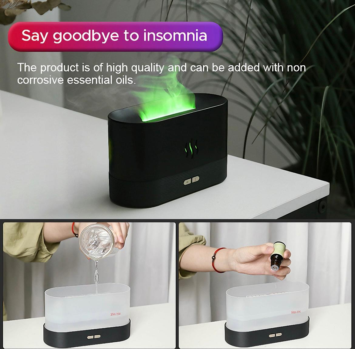 Electric Flame Diffuser Humidifier_Aromatherapy ( get free essential oil)