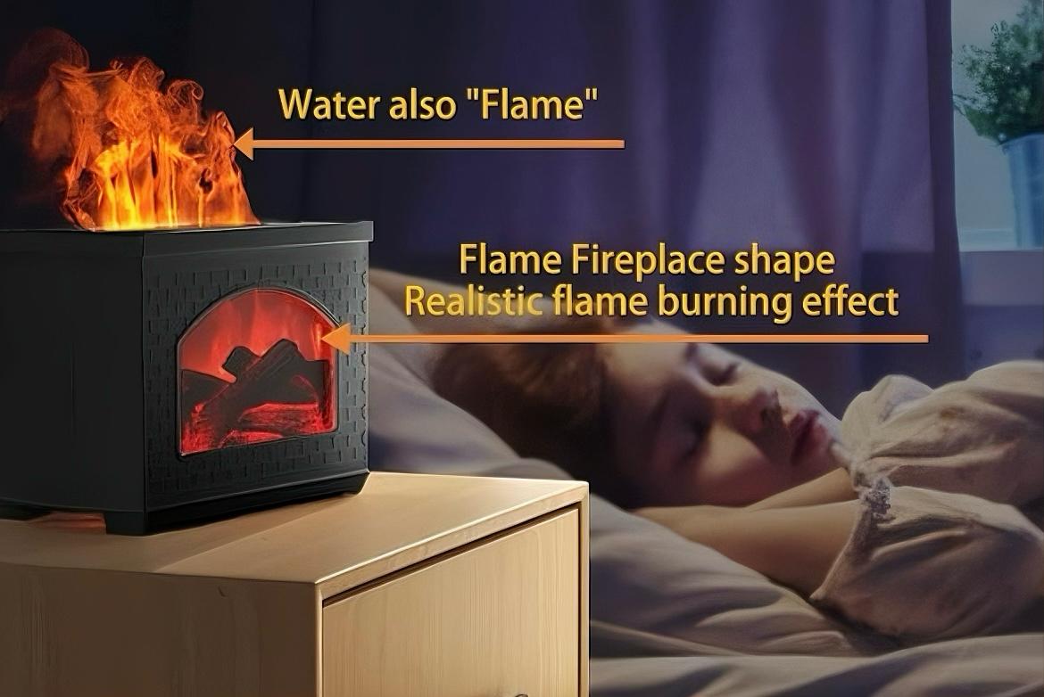 Fire Flame Diffuser Humidifier_Aromatherapy ( Get free essential oil)